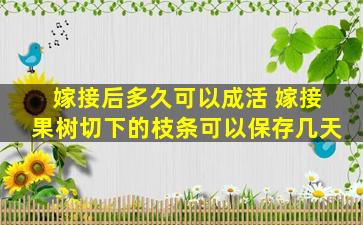 嫁接后多久可以成活 嫁接果树切下的枝条可以保存几天